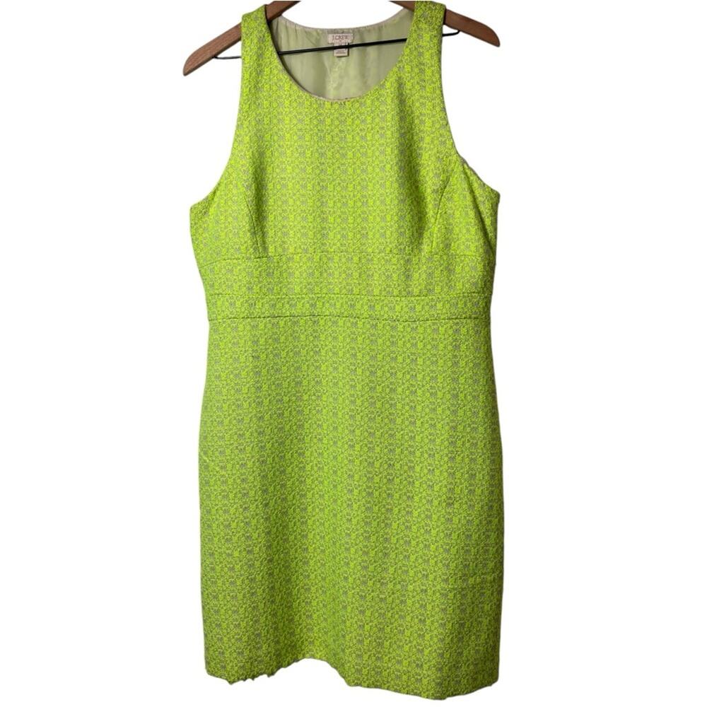 J. CREW WOMEN'S YELLOW AND GREY MINI SLEEVELESS DRESS SIZE 14